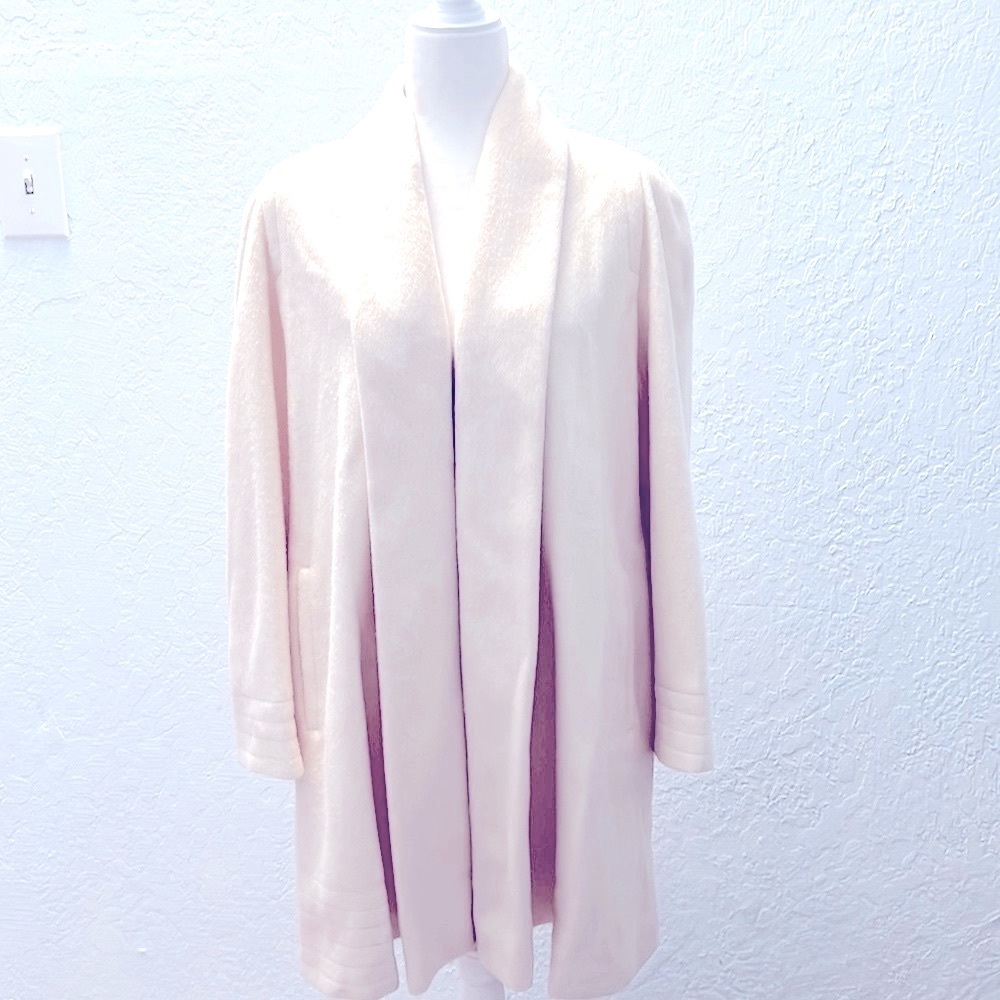 Alorna Cream wool Open Trench Coat
